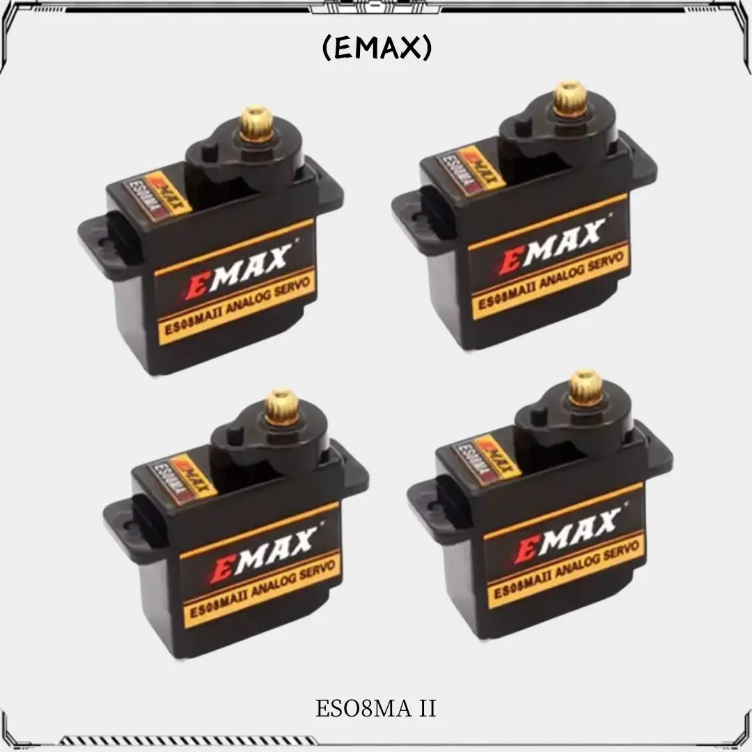 4 pçs emax es08ma es08mai 12g mini metal engrenagem servo analógico para rc brinquedo carro barco helicóptero avião rc robô peças de reposição