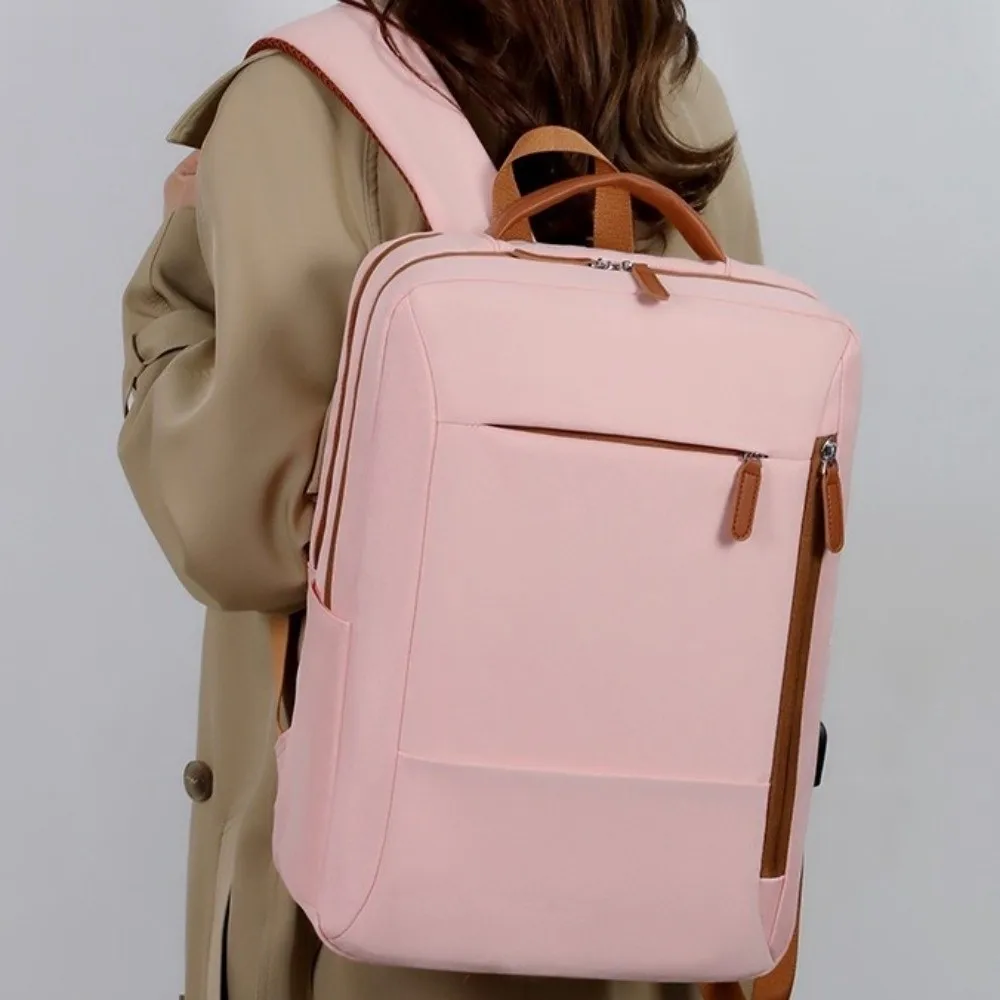 Oxford Laptop Backpack Large Capacity Wear-resistant Student School Bag USb Charging With Luggage Belt Business Backpack Travel