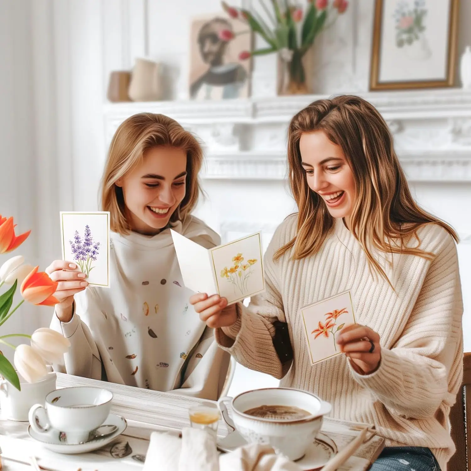 6/12 Pack Blank Greet Cards, Elegant Gold Foil Blank Note Cards with Envelopes, Blank Greeting Cards, Perfect  For All Occasions