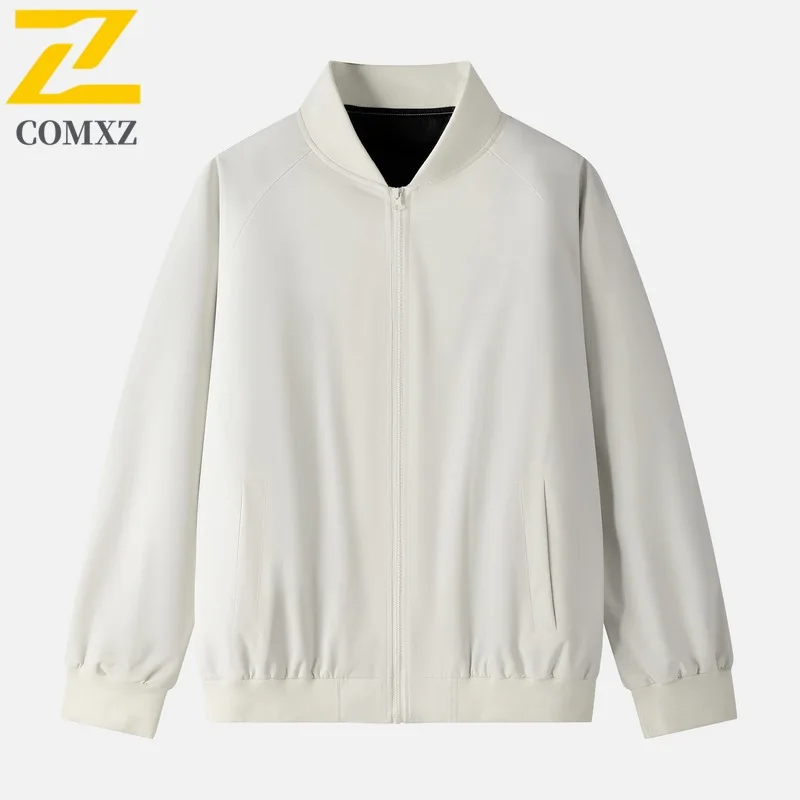 

COMXZ Baseball Collar Casual Jacket for Men Us Style Light Motorcycle Coat Outdoor Cycling Wind Resistant Autumn New Clothing