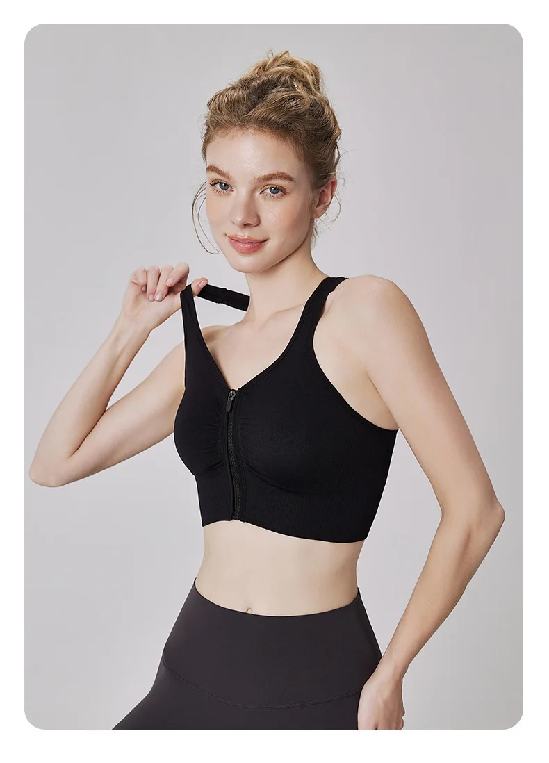 CZGUKE Damen Sport-BH mit Reißverschluss, Plus Size, stoßfester BH, Damen Yoga-Lauf-Fitness-BH, Damen-Unterwäsche – Detail 21