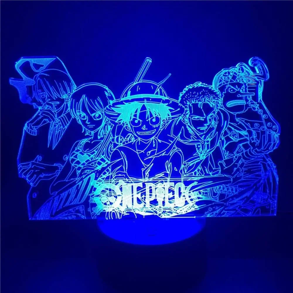 3D Hot toys One Piece Night Lights 7 and 16 Color Changing Decorative Lights with Remote Control, Great Gift for Boys and Girls!