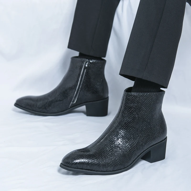 2025 خريف جديد عبر الحدود أحذية من الجلد للرجال عادية خطوة واحدة خطوة الأعمال البريطانية رسمية كبيرة الحجم مجموعة جلدية Sho #3