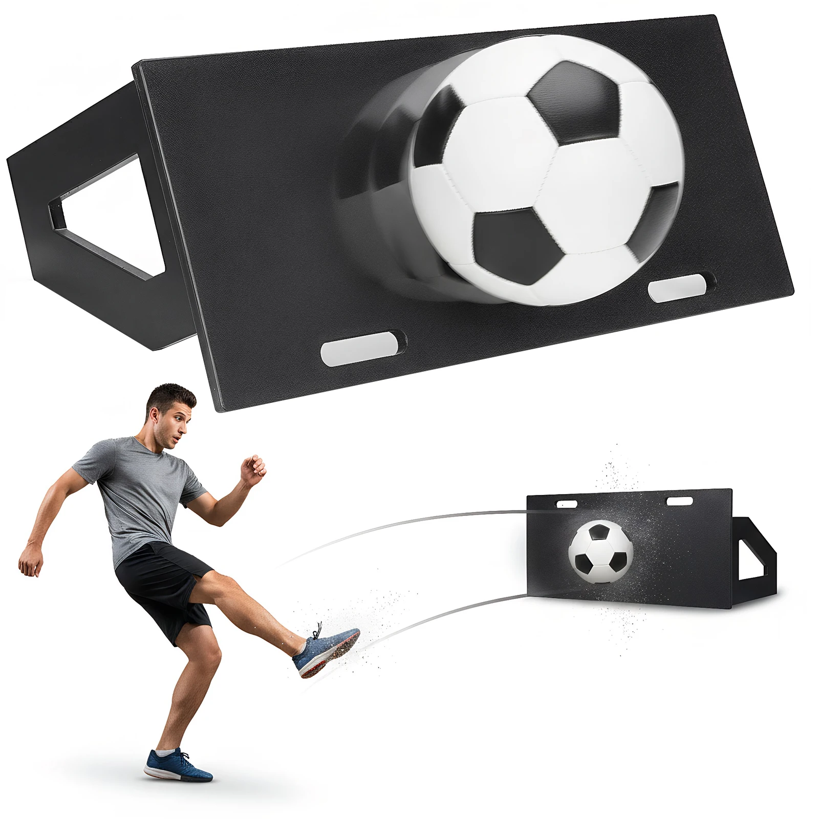 

Soccer Rebounder Board 100x40cm Football Training Rebound Board Adjustable Angles for Passing & Shooting Practice