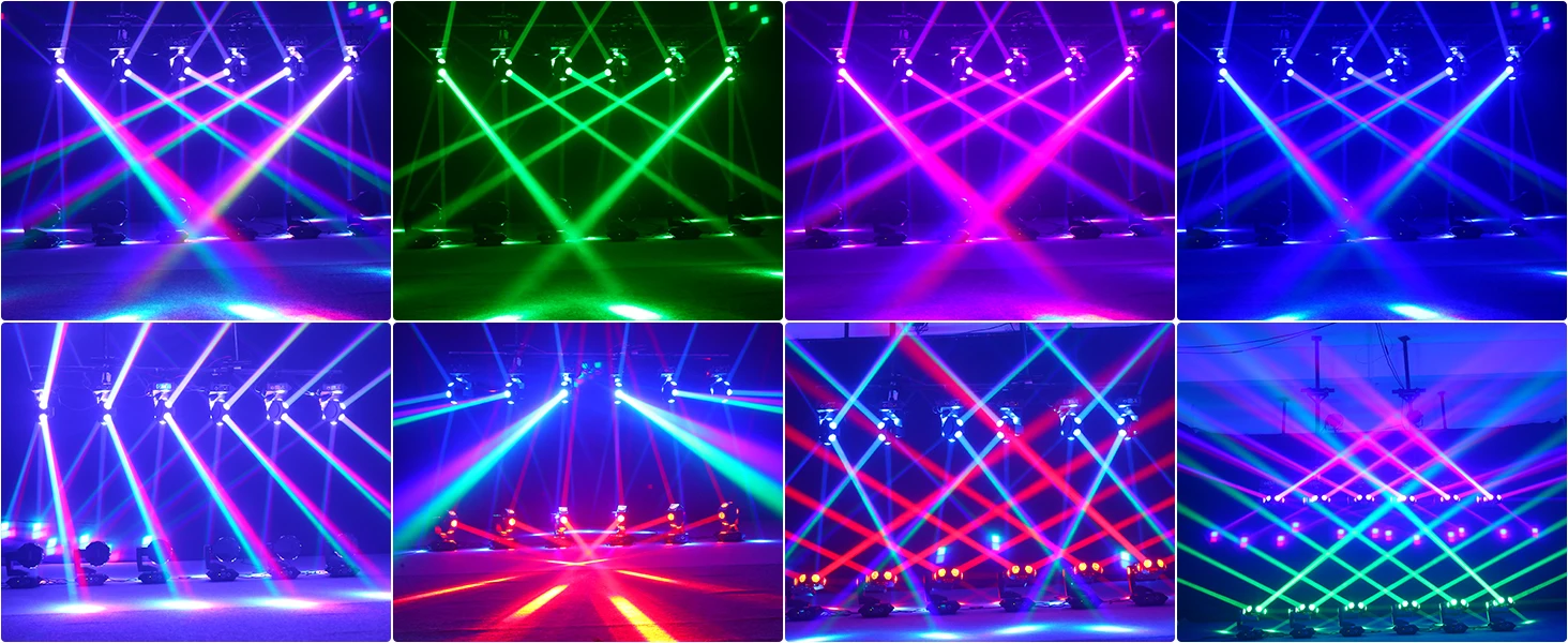 Yiflamefly 300W Beam Moving Head Lichter RGBW 6LED 360 ° Rotierende Bühnenbeleuchtung DMX512 14/16CH DJ-Licht für Disco, Hochzeit, Party, Show – Detail 2