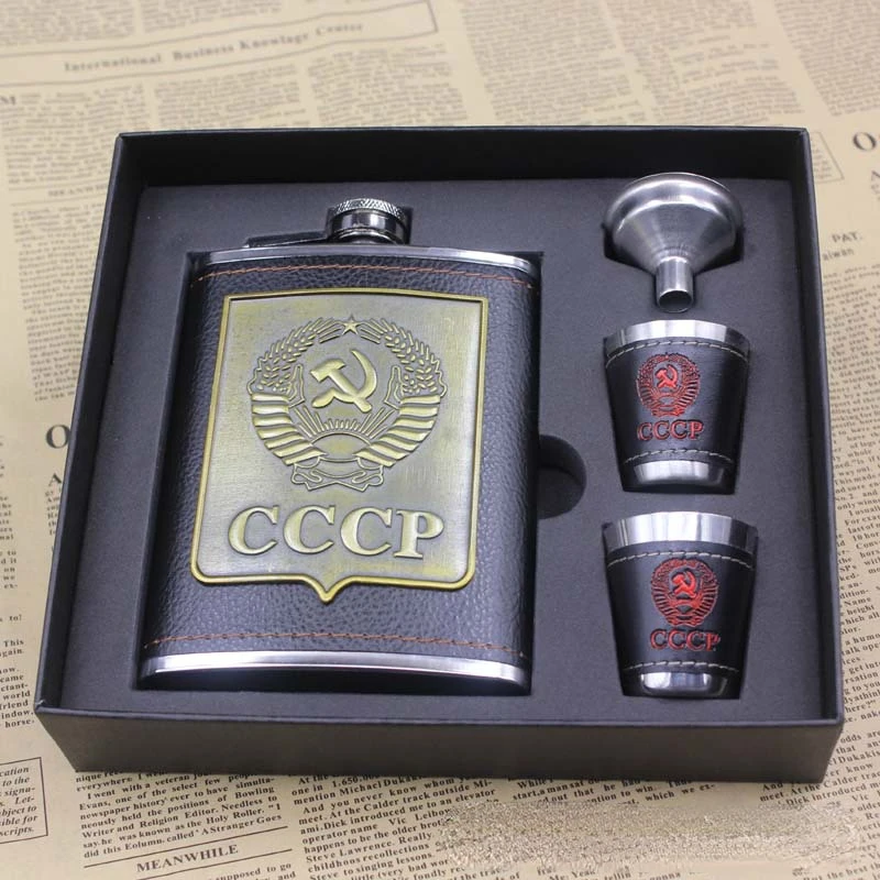 

Фляжки из нержавеющей стали объемом 8 унций, флаконы на спиртовые бутылки для водки, виски, вина, набор стандартных флаконов CCCP, набор контейнеров для спирта с гравировкой