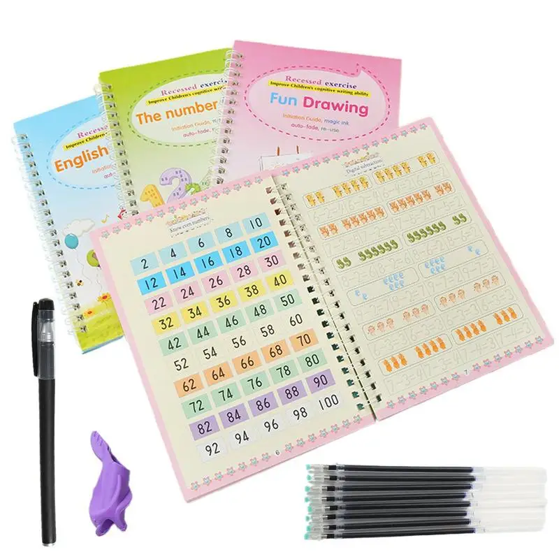 Handwriting Practice Kit Kids Groove Workbooks Set Practice Copybook Preschool Learning Activities Handwriting Practice With Pen