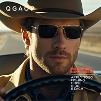 Stylish Square Metal Frame Sunglasses for Men Women UV400 Polarized Sunglasses Trendy Eyewear for Driving Travel Outdoor