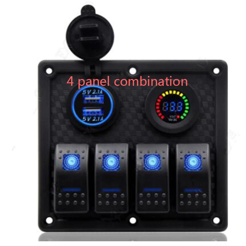 

Yacht switch panel accessories with USB power socket ship car modification switch button switch with LED light