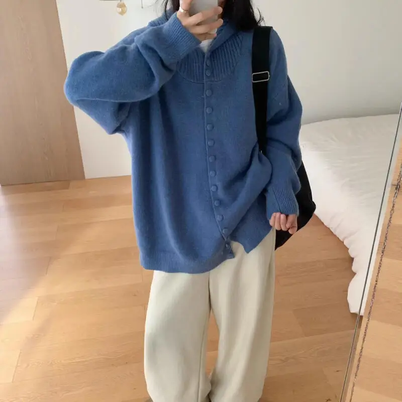 

Girl's Knitted Cardigan Sweater Pullover Thicken Plus Size Hooded Women's Knitwear Spring Autumn Winter Female Coat Outerwear