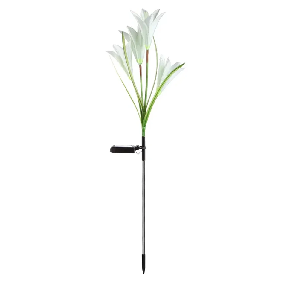NONE Solar-Außenleuchte mit Lilienblüten, IP65, wasserdicht, solarbetrieben, für Garten, Weg, Landschaftsbeleuchtung, Hof, Hofdekoration 5