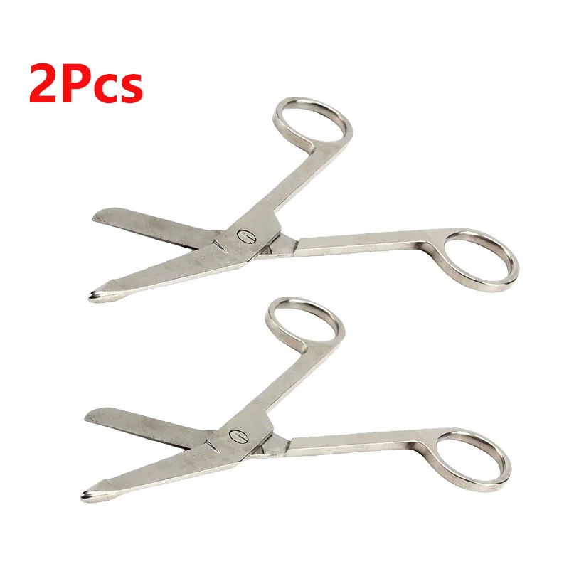 2Pcs Multifunctional Scissors Stainless Steel Bandage Scissors 18cm Nursing Scissors for Medical Home Use