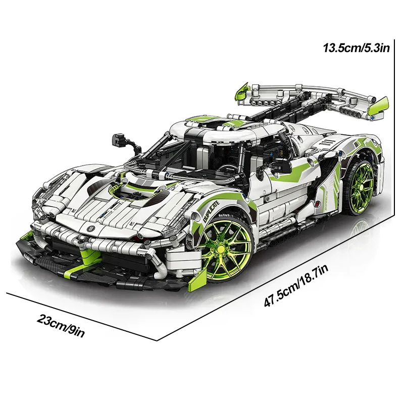 MOYU 88023 techniczne 1:10 supersamochód sportowy Hypercar Model klocki do budowy montaż DIY Puzzle zabawki prezenty bożonarodzeniowe dla dzieci
