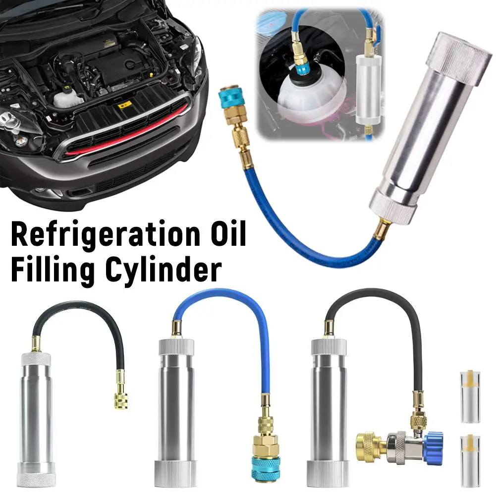 

Refrigerant Oil Injector Tool R12 R134A R22 Air Conditioning Oil Injection Air SAE Tool Car Connector 1/4" Dye Injection H4X6