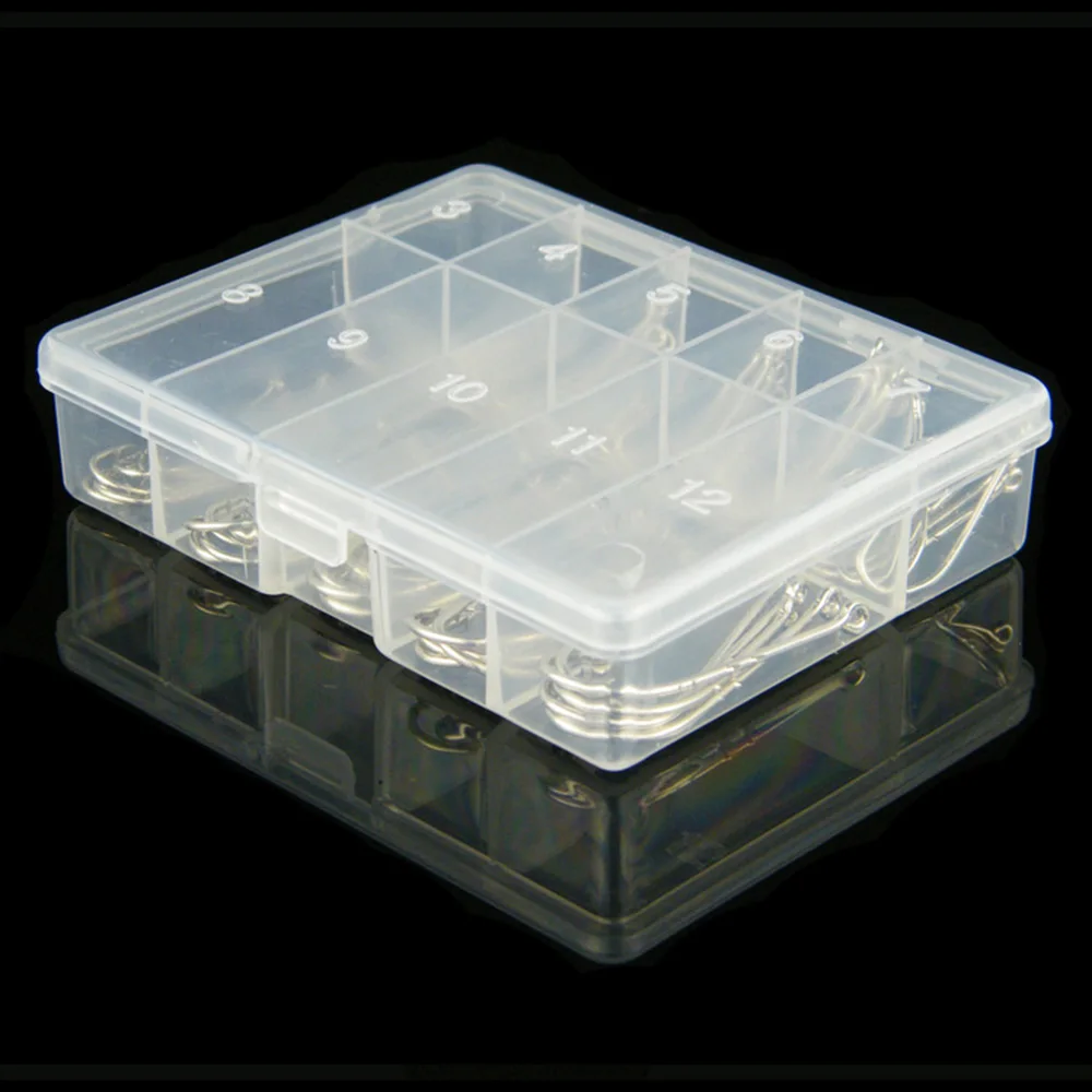Caja de anzuelos mango largo pesca agua dulce kit metal - imagen 4