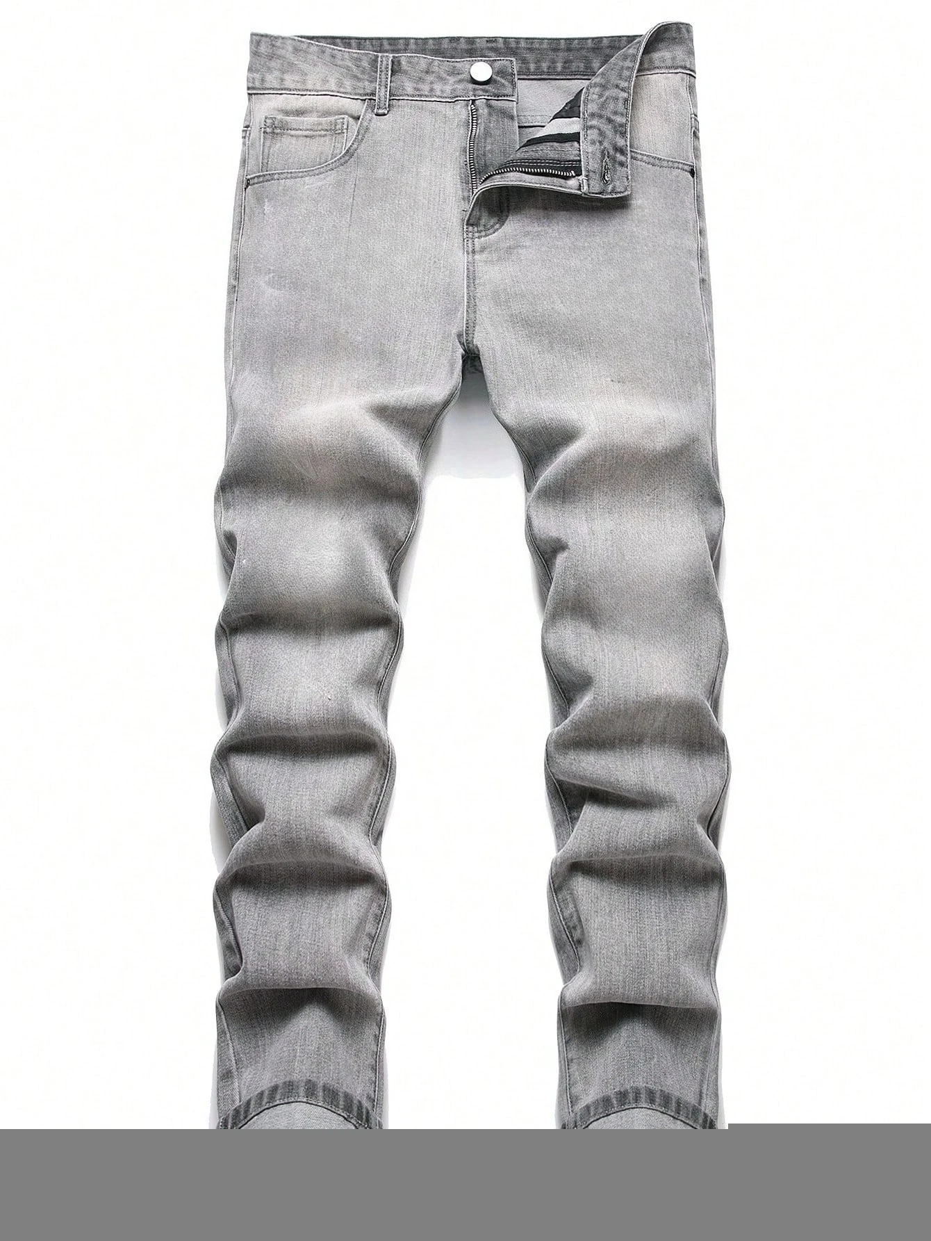 

1pc Men's Slim Denim Pants, New Trend Party Street Style, Pocket Jeans, Suitable for Daily Wear for Couples in All Seasons