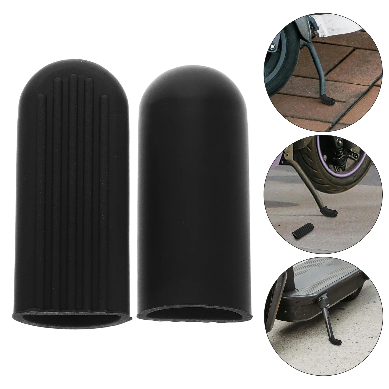 

2 Pcs Head Support Protective Cover Motorcycle Kickstand Bracket Bike Scooter Cap Silica Gel Foot Holder