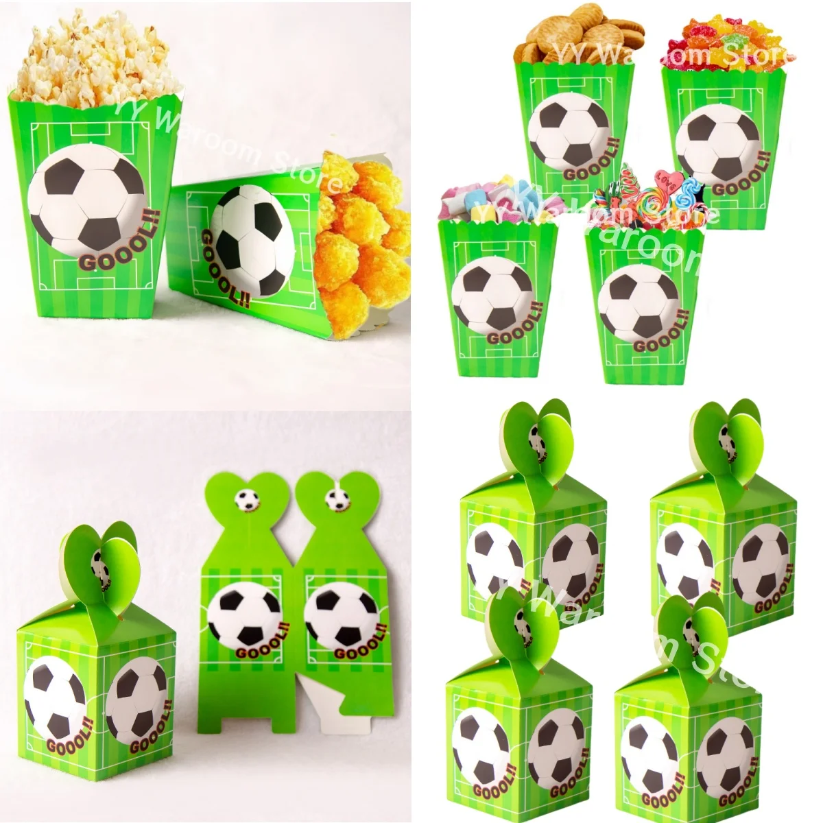 

Soccer Treat Boxes Football Popcorn Box Birthday Decor Football Candy Box Boys Favor Gift Chocolate Packaging Bag Party Supplies