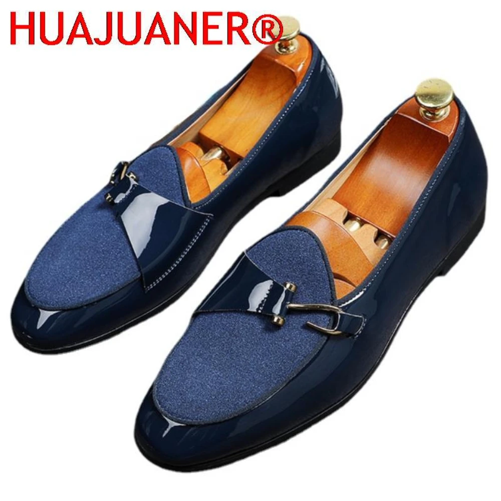 Men's Casual Leather Shoes Buckle Trendy Party Wedding Shoe Mens Comfortable Driving Flats Men Moccasins Loafers EUR Sizes 38-48