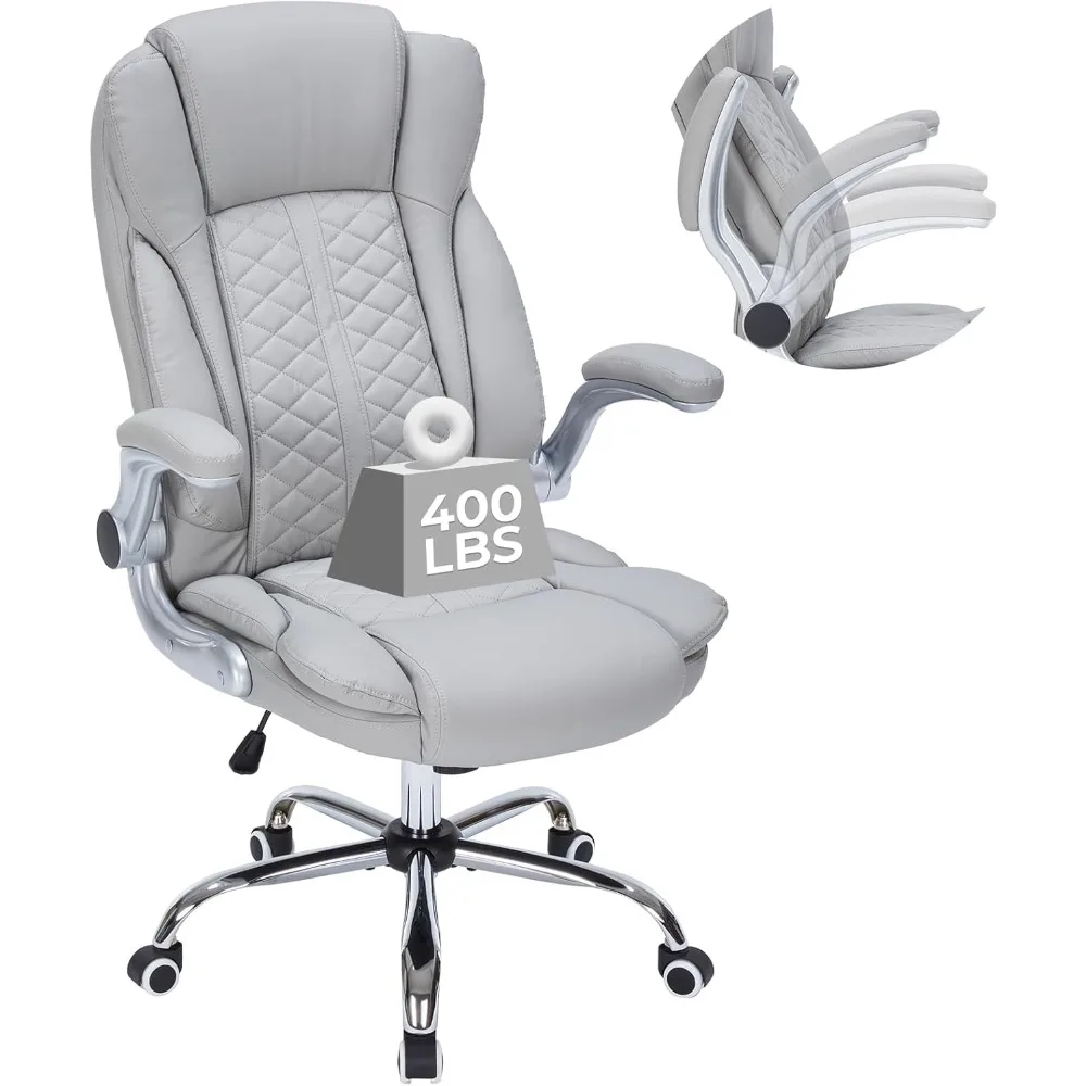 

Executive Office Chair with Flip-Up Armrests, Big and Tall Computer Chair for Heavy People, Heavy Duty Ergonomic Comfy Chair
