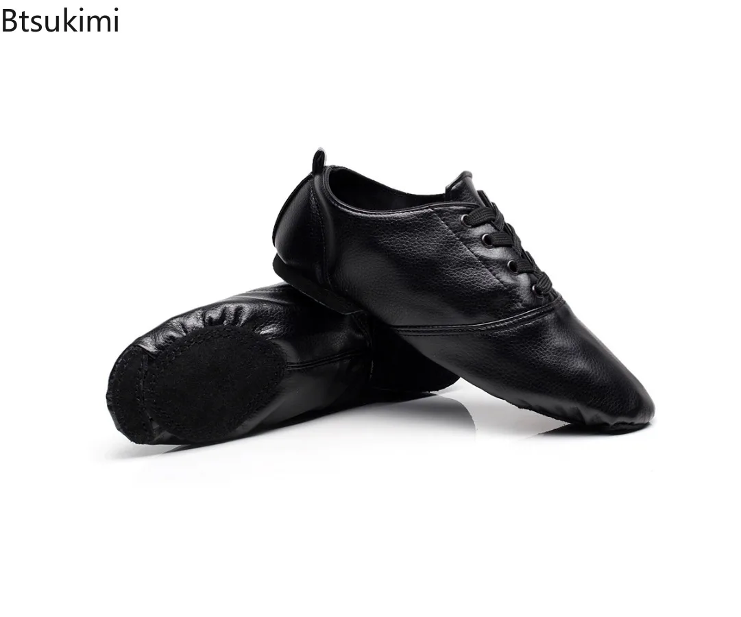 2025年 大人 キッズ 26-45 PUレザー ダンスシューズ レディース ダンスシューズ デザイン ソフト レースアップ レディース 練習用 教師 バレエ ジャズシューズ