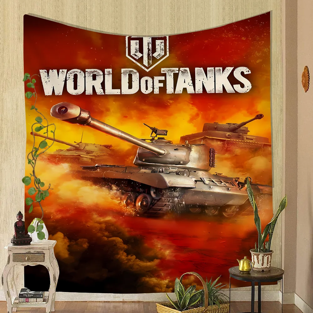 

World Of Tanks Anime Tapestry Hanging Tarot Hippie Wall Rugs Dorm Home Decor