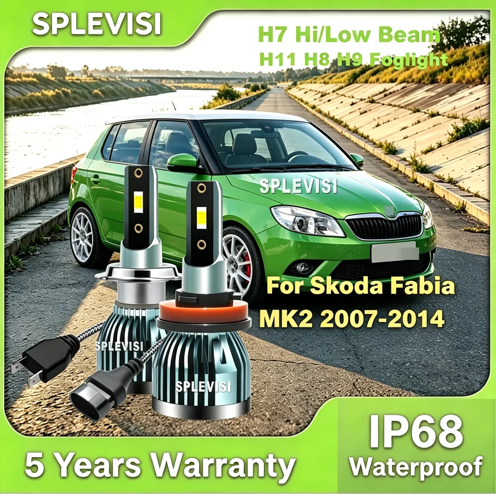 LED Hi Low Headlight Foglight ensures wide, even coverage road visibility For Skoda Fabia MK2 2007 2008 2009 2010 2011 2012-2014