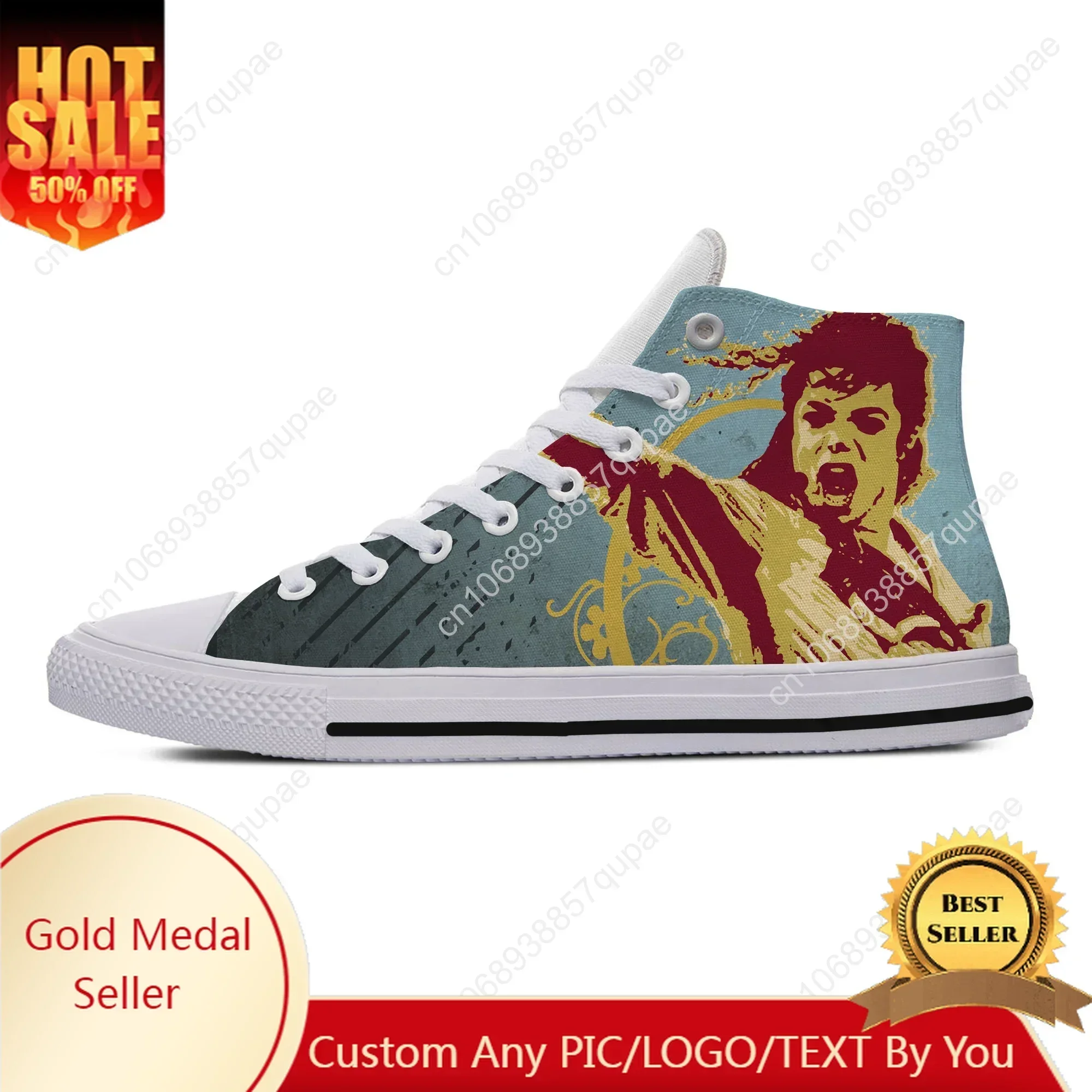Hot Men Women Hip Hop Fashion Shoes Custom New Mens King of Pop Michael Jackson Lightweight Breathable Comfortable Canvas Shoes