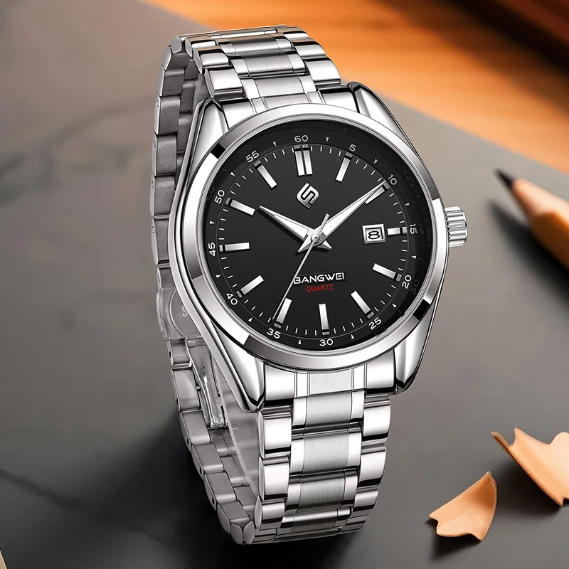BANGWEI 2025 New Watches Men LIGE Brand Luxury Mens Watch Fashion Casual 30M Waterproof Luminous Date Quartz Wristwatches Reloj