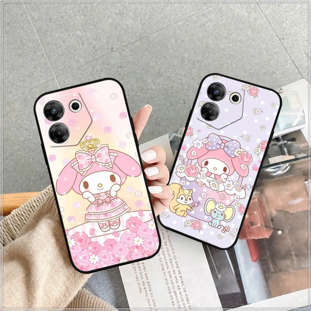 Cartoon My Melody Phone Case For Infinix Tecno Camon 20 19 16 Pova 6 5 4 Neo 2 Smart 8 7 6 5 Zero 30 20 8 X Pro Shockproof Cover