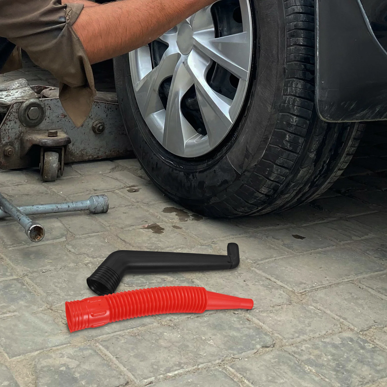 

4Pcs Oil Funnel Hose Replacement Plastic Curved Flexible Tube for Motorcycle Car Auto Oil Change Funnel Hose Curved Tube