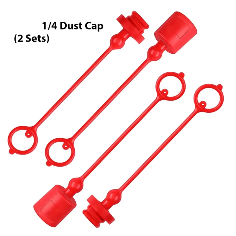 ISO-A 1/4 Hydraulic Quick Coupler Male Dust Cap and Female Plug Cover, Fits Hydraulic Quick Disconnects Coupler