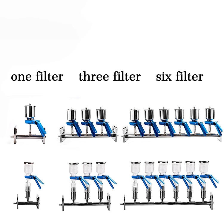 

Stainless Steel Vacuum Filtration System 3/6 Branches Manifolds with 300ml Glass Filter for Laboratory Use