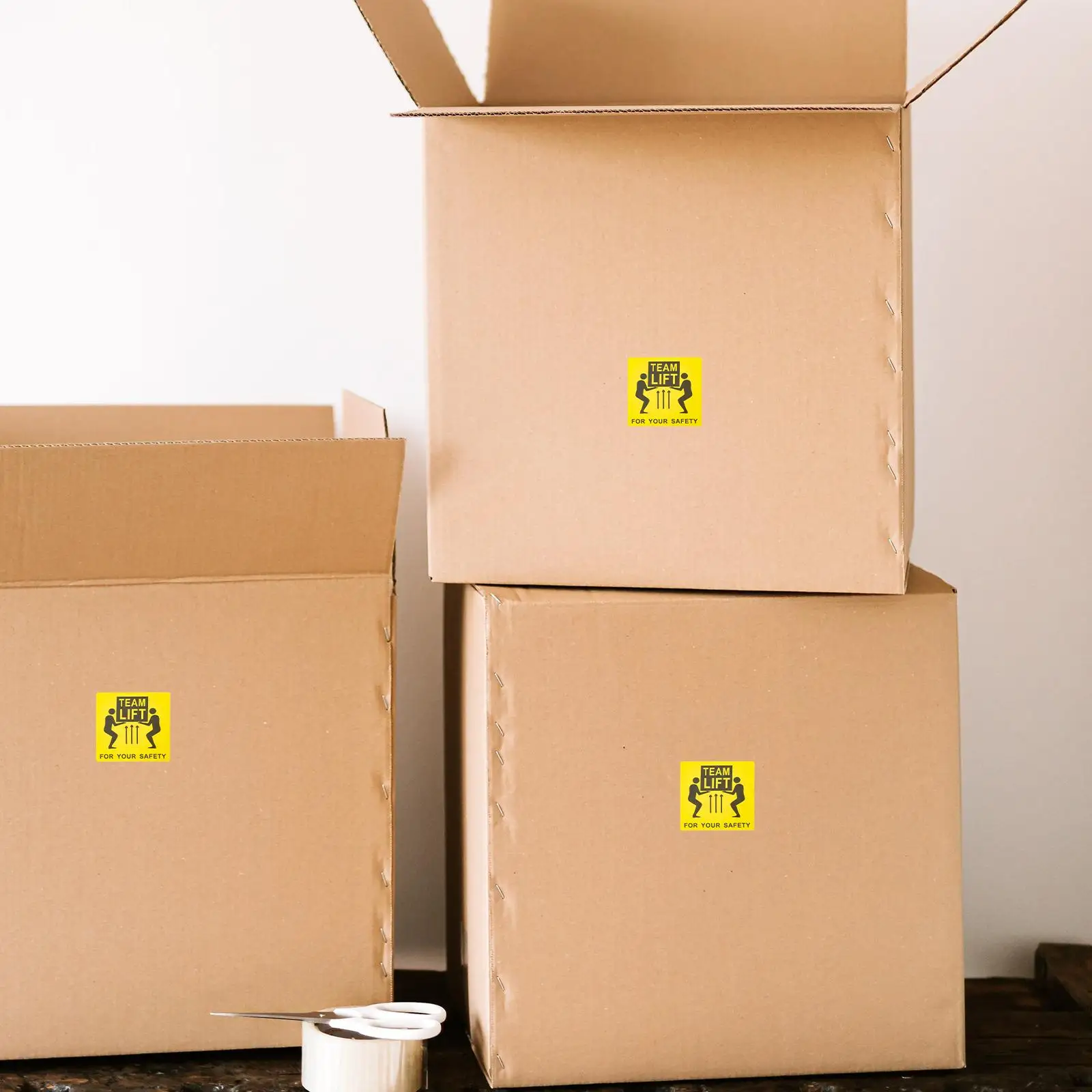 1000 Heavy Warning Labels 50x50mm Team Lift Stickers for Shipping Boxes Heavy Object Tags Logistics Caution Labels