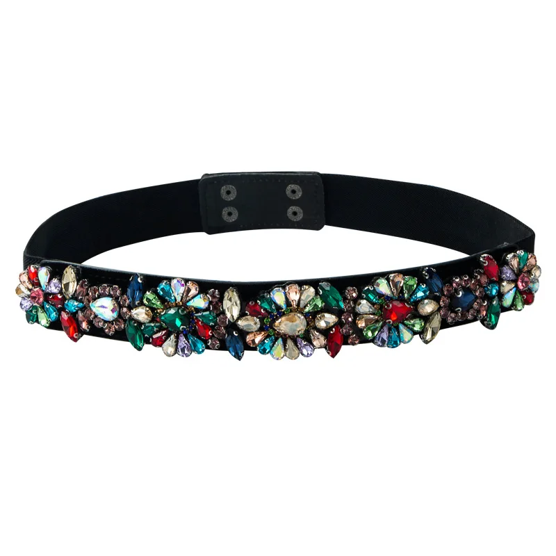 

Эластичный пояс в богемном стиле со стразами для женских платьев и рубашек, тонкий корсетный пояс с роскошными стеклянными бриллиантами, пояс-корсет для женщин