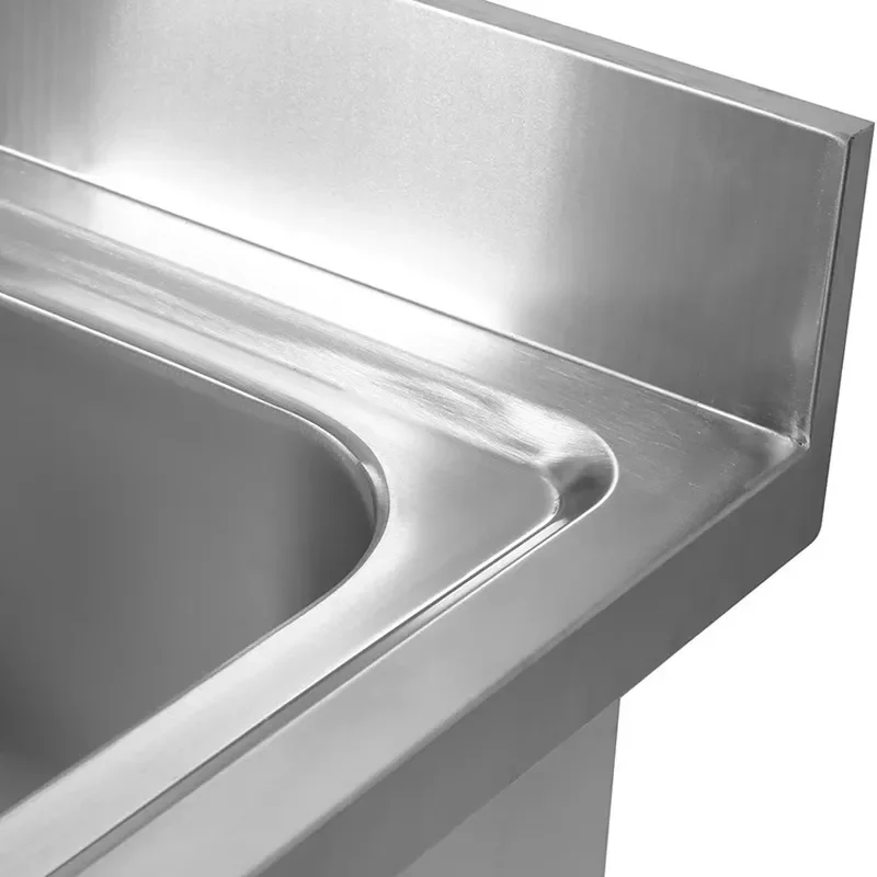 Thickened Stainless Steel Kitchen Sink Single Bowl with Bracket Durable Wash Basin for Home Vegetable Cleaning