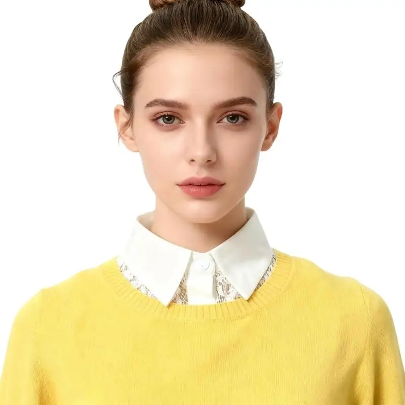 

Elegant Detachable Lace Collar Spread Lapel Design Decorative Accessory for Dresses and Blouses