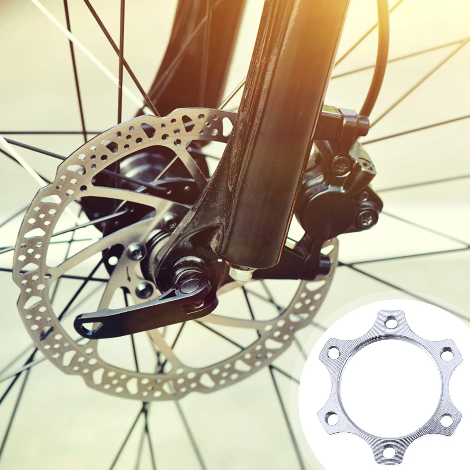 

6pcs Bicycle Disc Brake Accessories Rotor Spacer Adapter Silver Adapter Durable Strong Structure Smooth