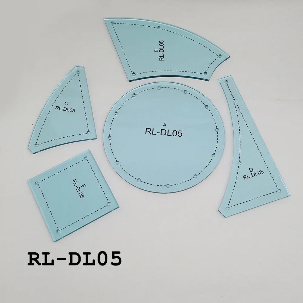 5pcs Polygon Transparent DIY Sewing Quilting Templates Sewing Stencils Craft Patchwork Ruler Handmade Practical Tool