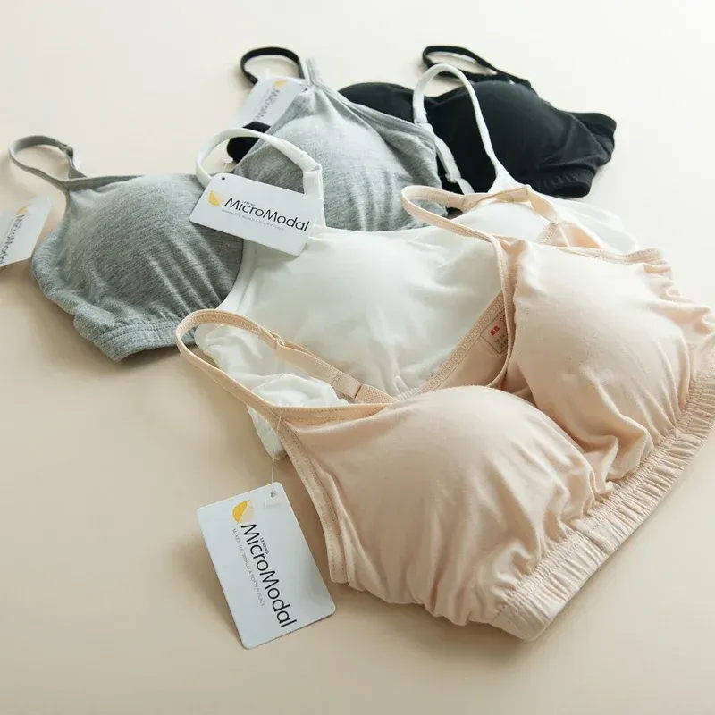  New Modal non-steel ring underwear integrated with chest pad suspenders vest bra sports underwear tube top short vest camisole 