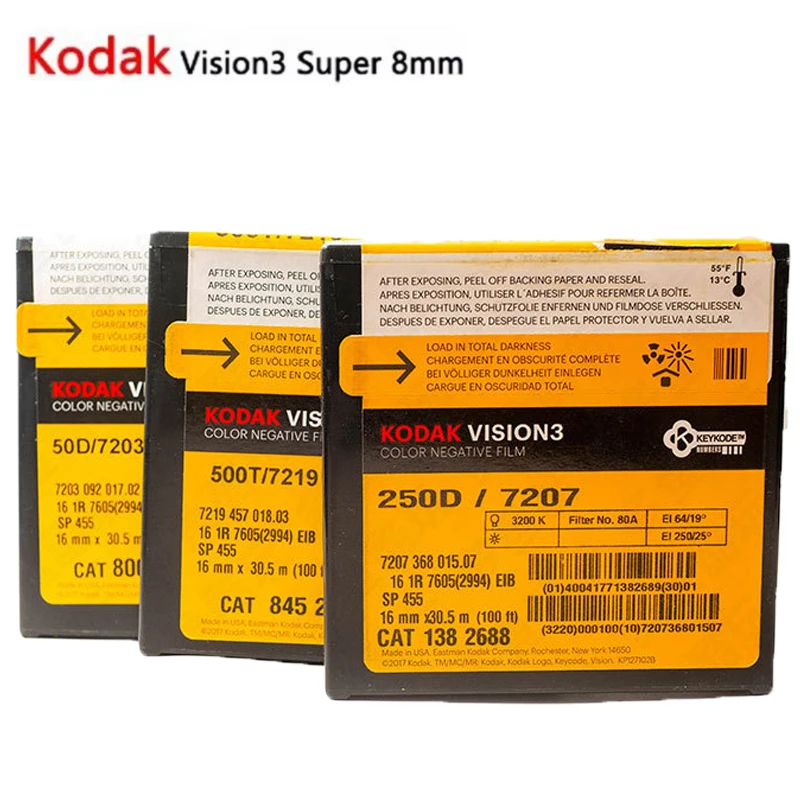 

Оригинальная 1-3 шт. Kodak 50D/7203 200T/7213 100D/7294 Vision3 Super 8 мм кинопленка супер 16 мм пленка 8 цветов точечная дата свежая