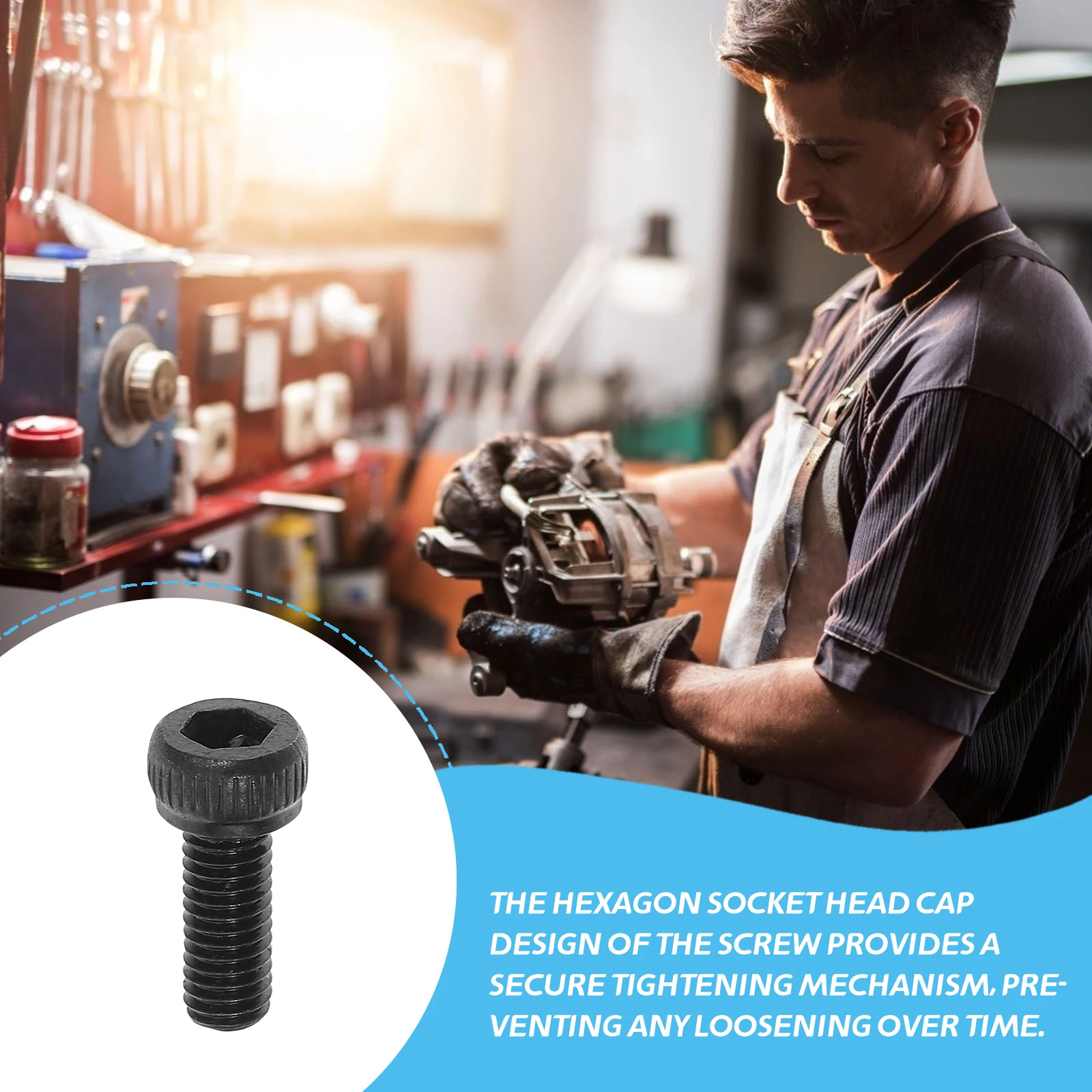 

50Pcs Hexagon Socket Head Cap Screws Durable Carbon Steel for Light Fixture Ceiling Screw Kit M3x8 Repair Hardware