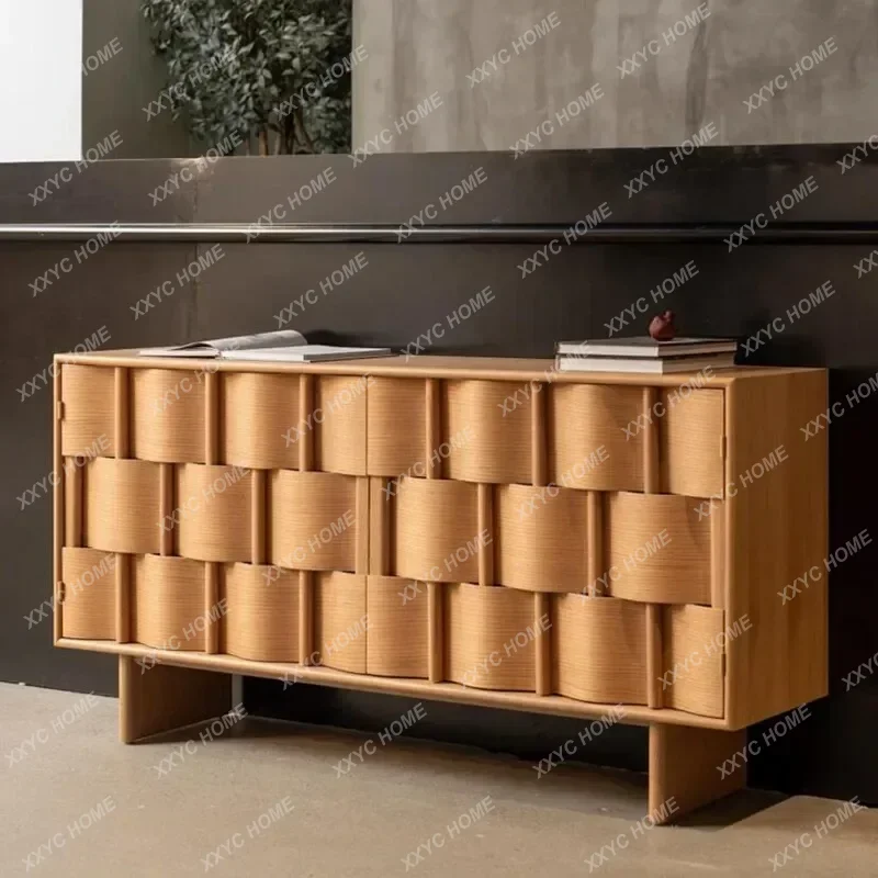XX medieval solid wood dining side cabinet  woven locker, high-end cabinet