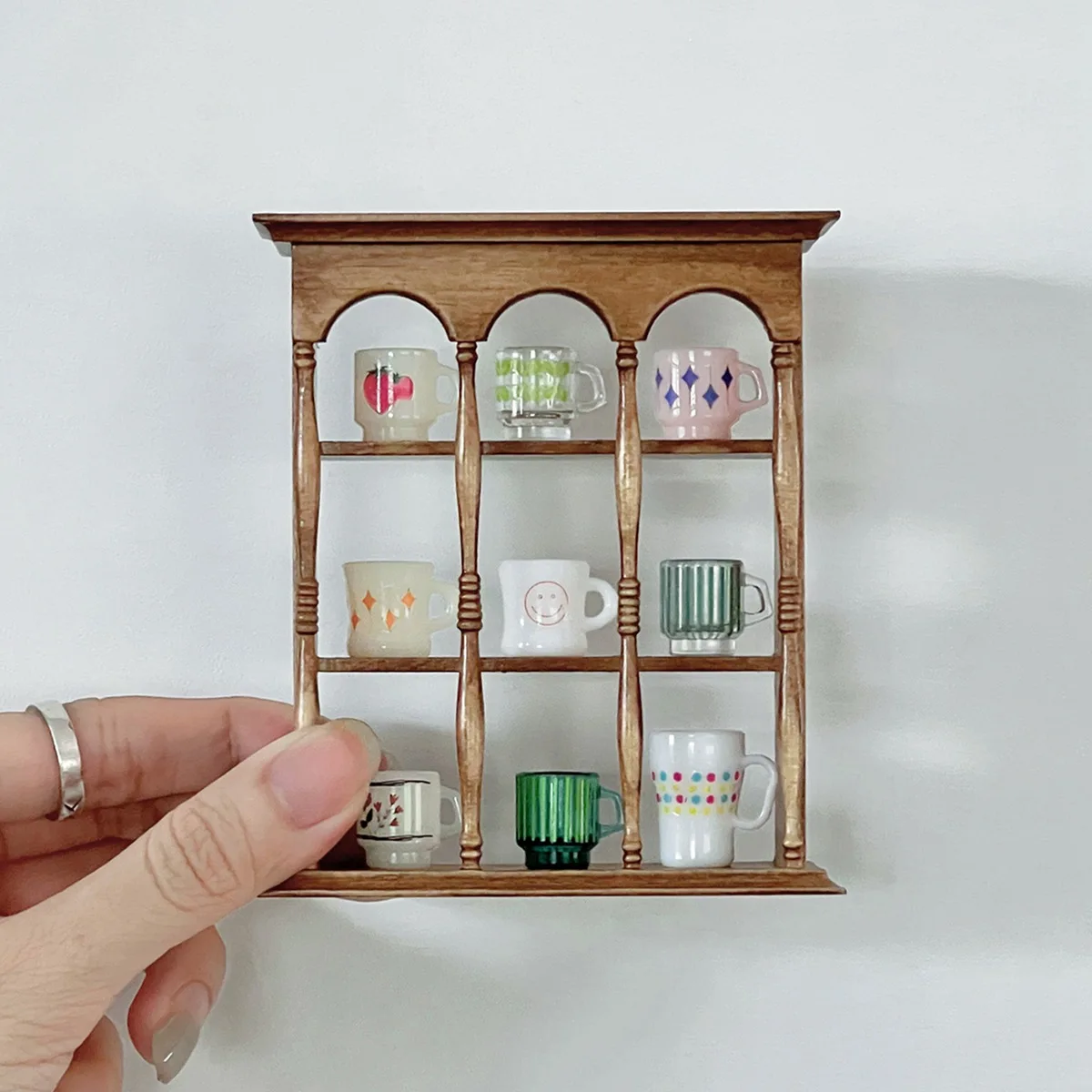 

A07I 1/6 Cup Holder Mug Mini House Model Furniture Kitchen Rack Dollhouse Furniture White