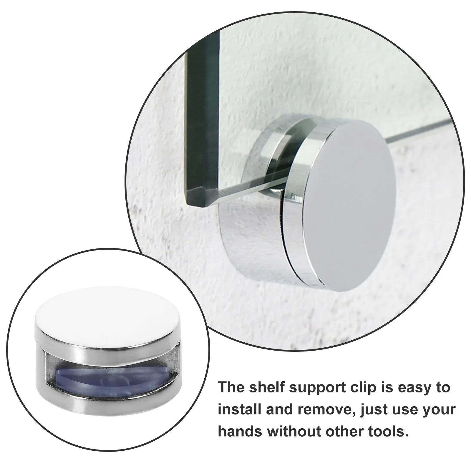 

8Sets Glass Shelf Clamp Zinc Alloy Shelf Support Pegs for Displaying Bookshelf Tool Room Garage Adjustable Shelving Brackets