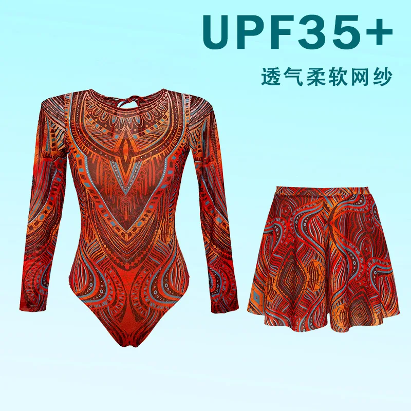 

16 Colors Retro Long Sleeve Swimwear Body Suit One Piece Swimsuit Women 2026 Sexy High Cut Beach Bathing Suit with Cover Up