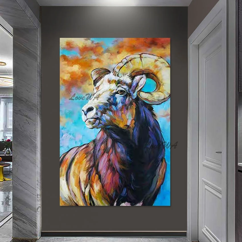 

High Quality Antelope Animal Modern Paintings Handmade China Imports Home Decor Custom Artwork Wall Art Picture For Hotel