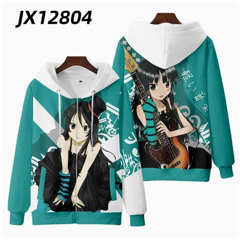 Anime K-ON K ON 3D Print Zip Up Women/Men Hoodie Sweatshirt Akiyama Mio Hirasawa Yui Cosplay Zipper Hooded Jacket Outerwear