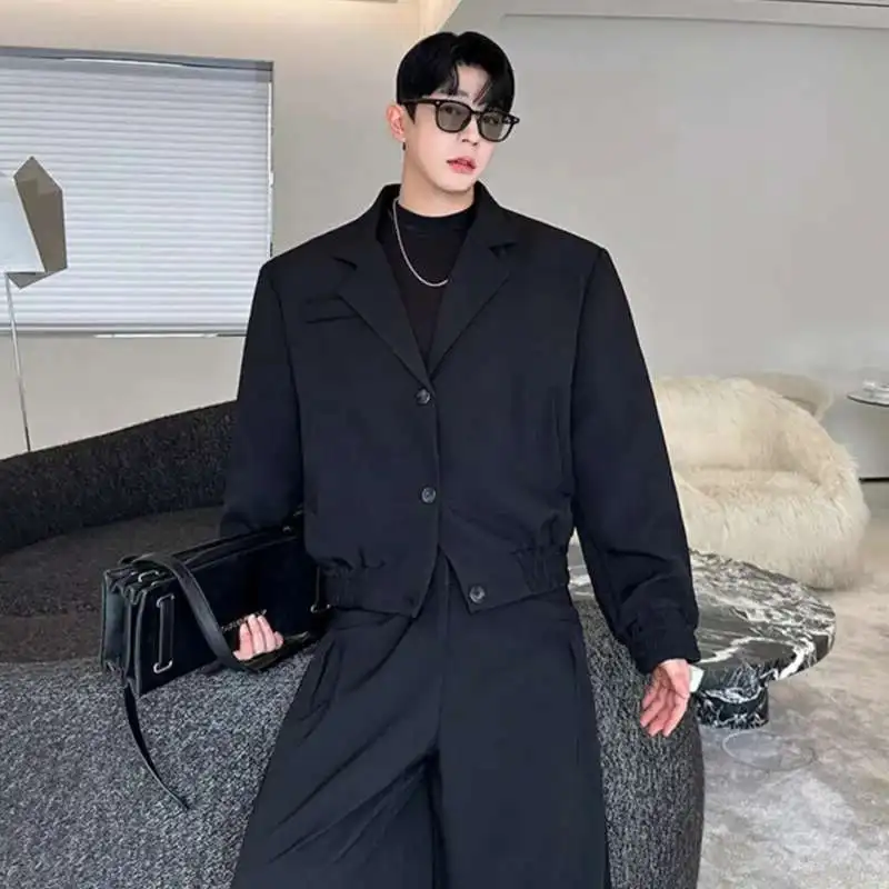 LUZHEN Spring Blazer Neck Casual Jacket Men's Fashion 2026 Street Loose Straight Casual Pants Wide Leg New Two-piece Sets JY8243 view 3