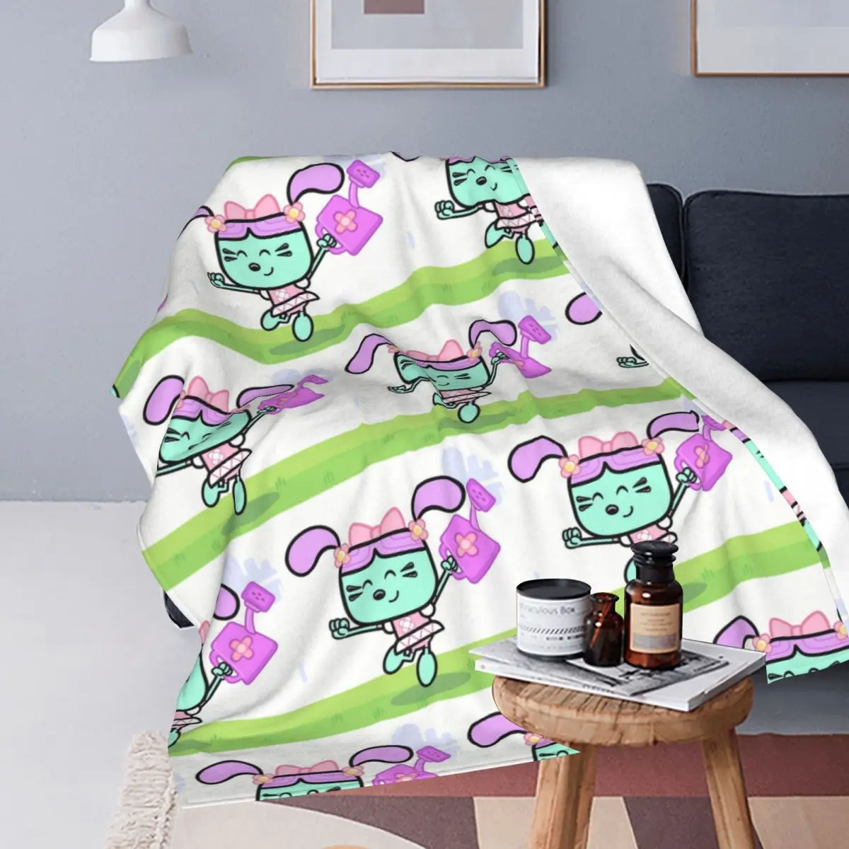 Wow Wow Wubbzy (14) Blankets Soft Warm Flannel Throw Blanket Bedspread for Bed Travel Home Sofa